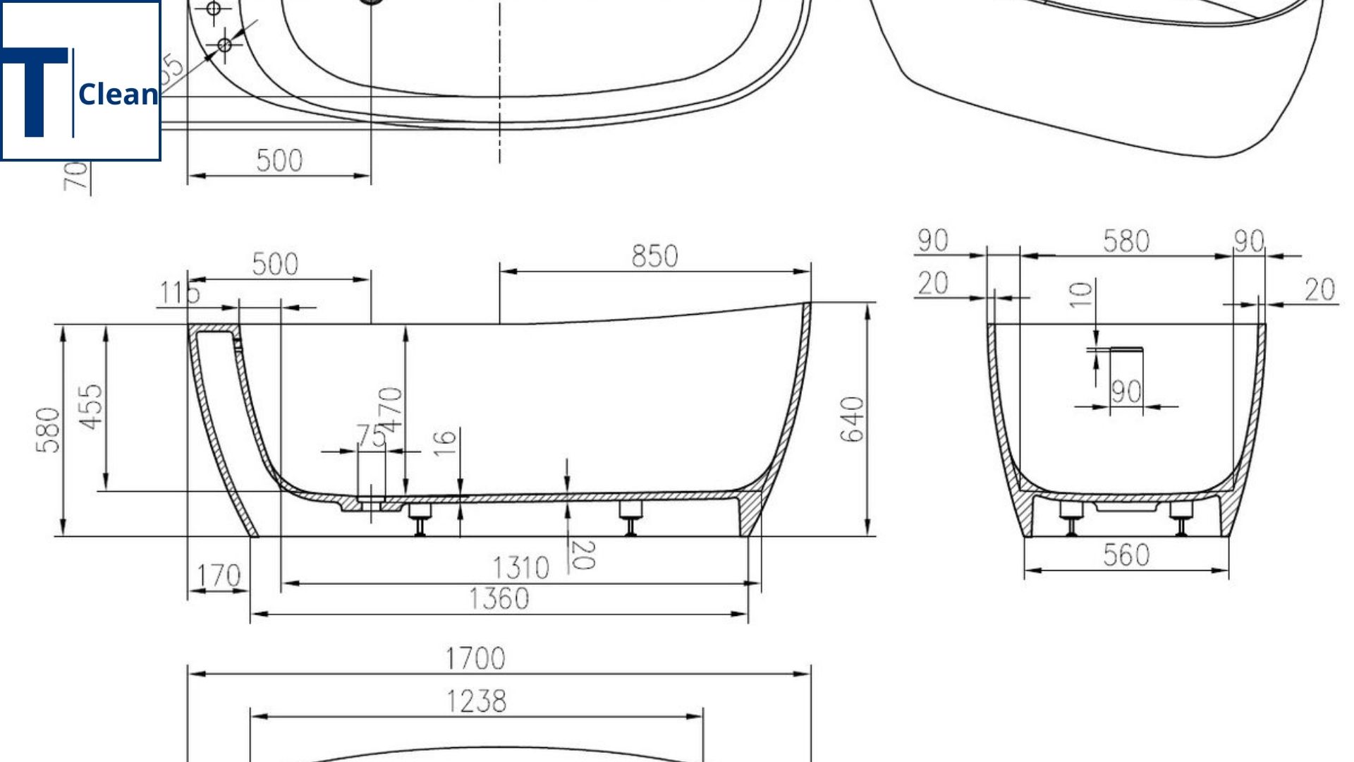 Bồn tắm chân yếm hiện đại được lắp đặt trong phòng tắm sang trọng, phần yếm phía trước được hiển thị rõ ràng, thiết kế tinh tế, ảnh thực tế chất lượng cao, 4K.